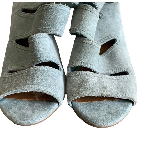 SEYCHELLES Baby Blue Suede "Play Along" Gladiator Stiletto Heels Size 8 - Picture 4 of 8